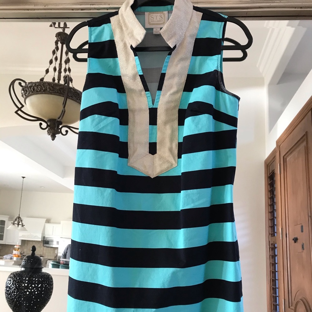 Nautical-Sail to Sable sheath dress